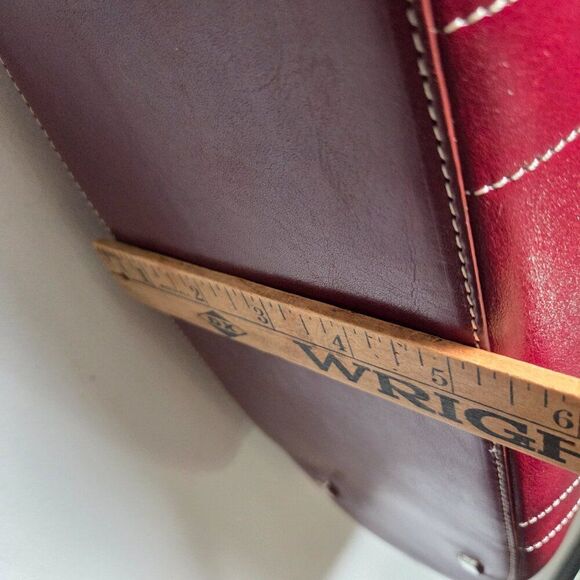 NWT CAROLEE DEEP RED LEATHER TOTE BAG SIZE LARGE - Picture 16 of 16